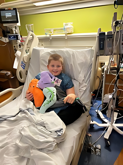 Pancreatectomy plushie put a smile on his face