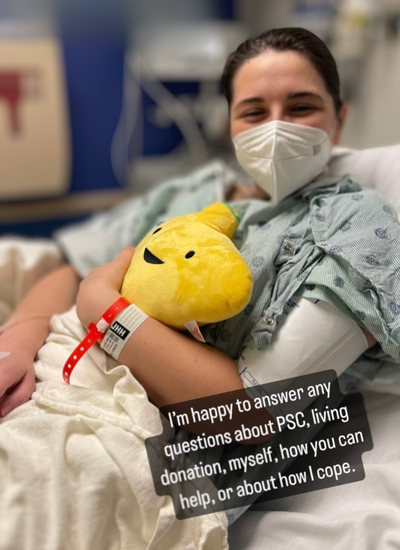 Patient brings liver plushie to hospital while waiting for a real one