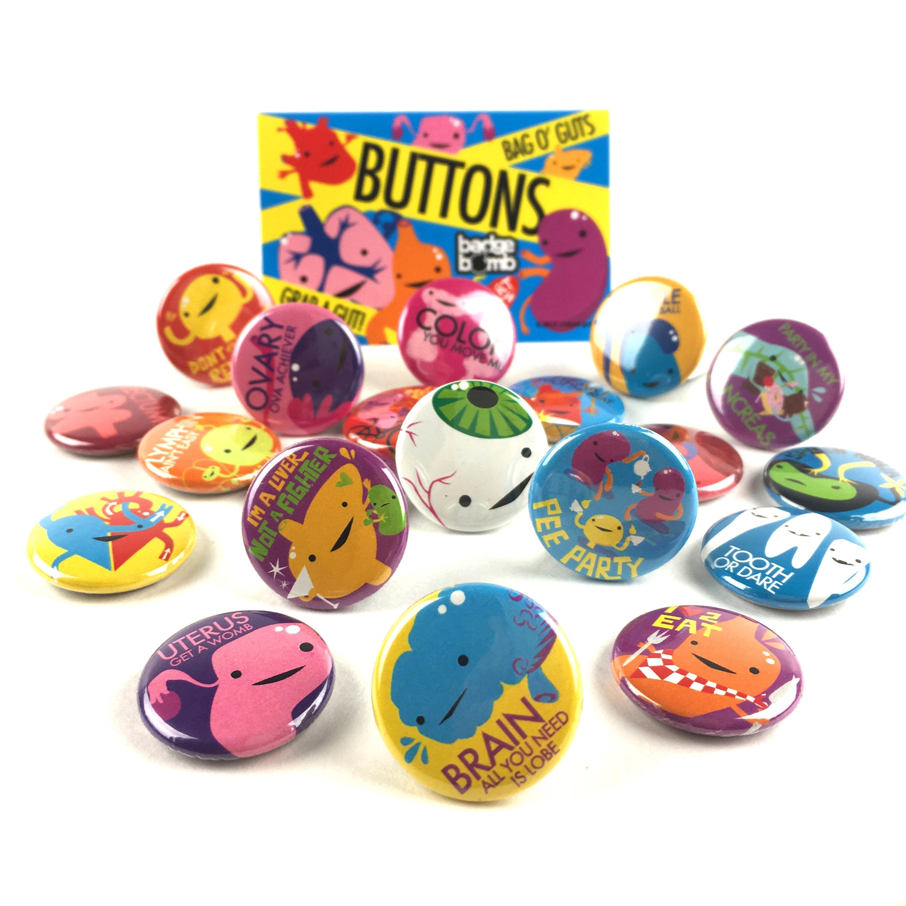 Human Anatomy Buttons & Badges