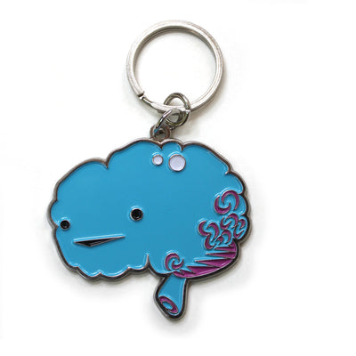 Brain Keychain front - Cute Funny Brain Keychain - Anatomical Brain Keychains