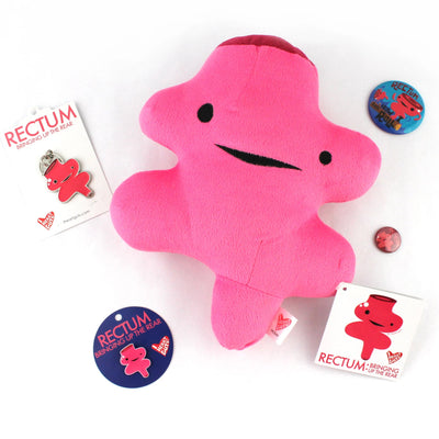Rectum Plush - Bringing Up The Rear - Plush Organ Stuffed Toy Pillow - I Heart Guts