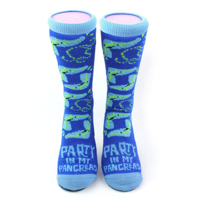 Pancreas Socks - Party in My Pancreas Fun T1D Diabetic Socks - I Heart Guts