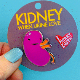 Kidney Enamel Lapel Pin - When Urine Love - I Heart Guts