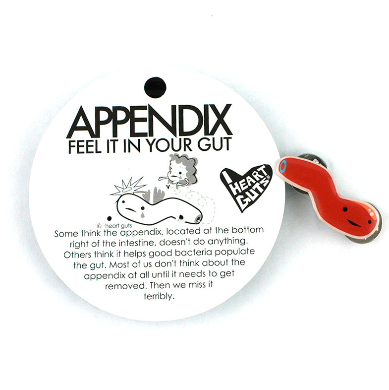 Cute Appendix Pin - Funny Appendix Removal Surgery Gift - Appendicitis or Appendectomy Gifts