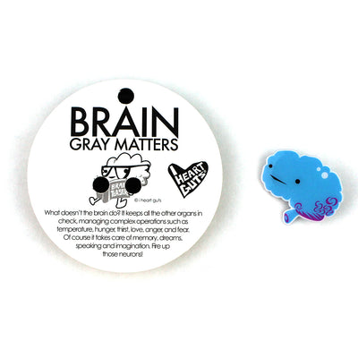 Brain Lapel Pin - Cute Brain Pin - Brain and Mental Health Funny Pins and Gifts