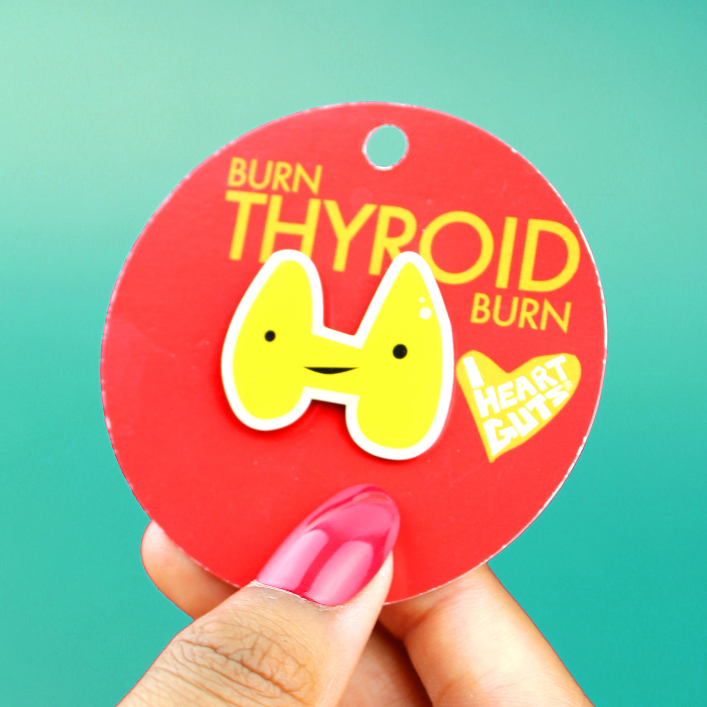 Thyroid Gland Lapel Pin - Feelin' Hormonal - I Heart Guts