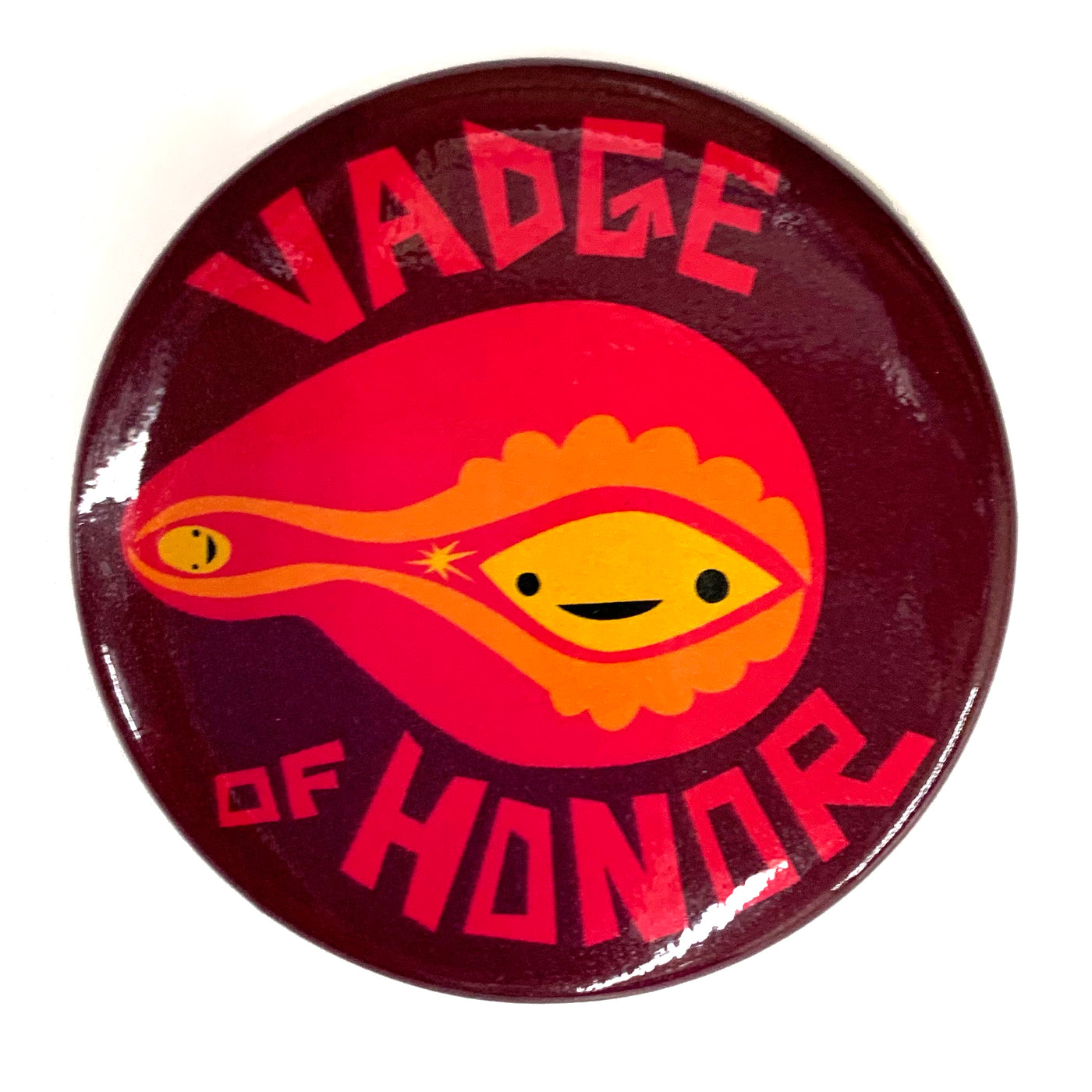 Vadge of Honor Magnet - Maroon/Hot Pink/Orange - I Heart Guts