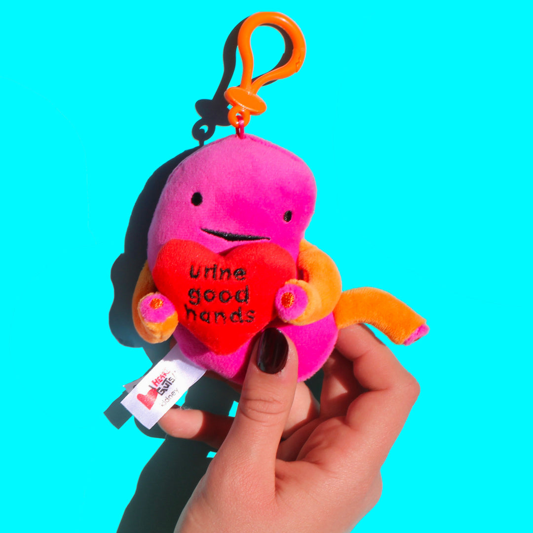 Kidney Mini Plush Bag Charm | Urine Good Hands Kidneys Plushie