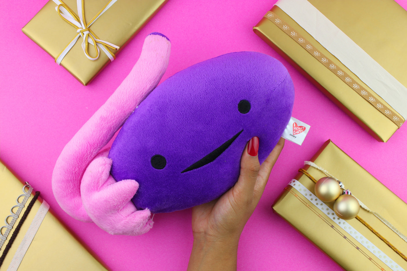 Ovary Plushie - Ova Achiever - Plush Organ Stuffed Toy Pillow