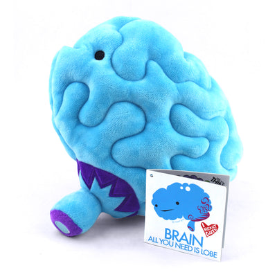 Brain Plushie - All You Need Is Lobe - Plush Organ Stuffed Toy Pillow