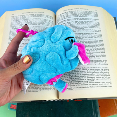 Brain Mini Bag Charm - Cute Brain 5" Plushie Keychain for Studying, Mental Health, Neuroscience
