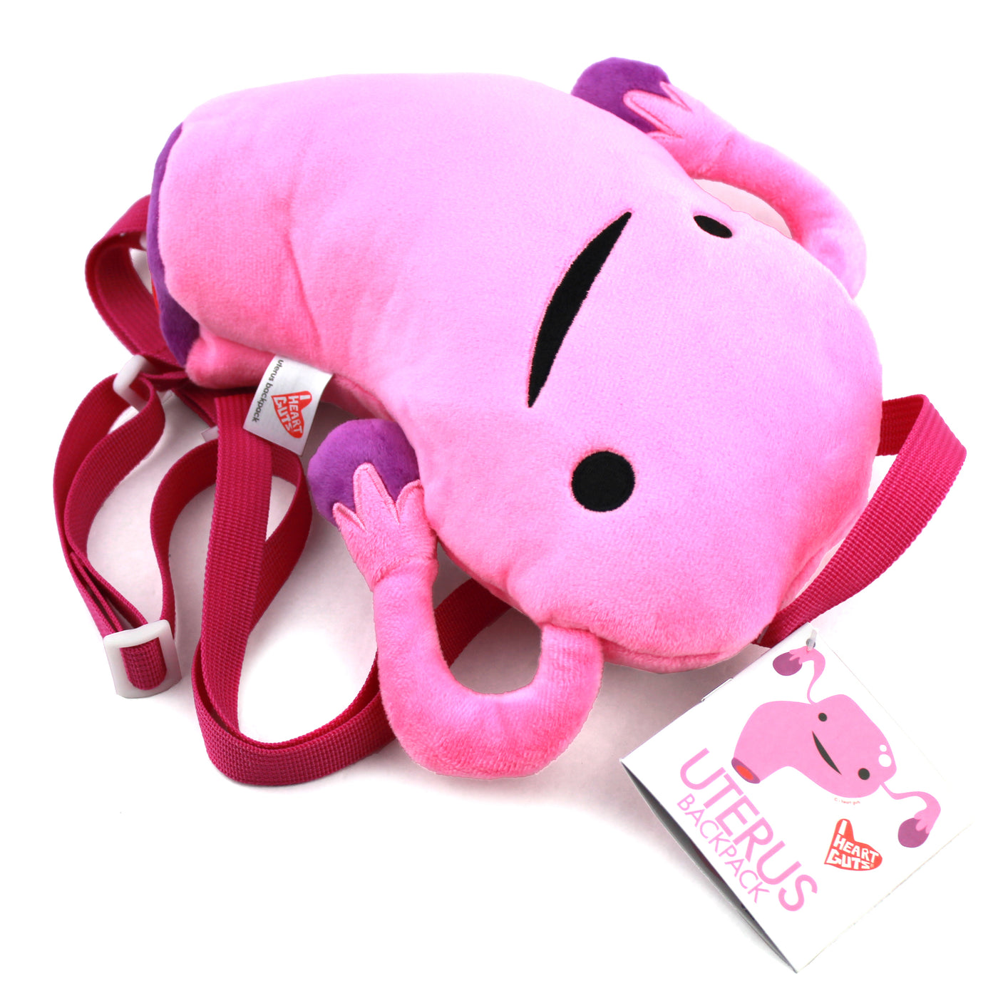 Uterus Plushie Backpack | Cute Fuzzy Womb Bag w/ Zipper & Adjustable Straps - I Heart Guts