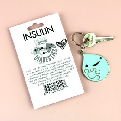 Diabetic Character Keychain - T1D For The Win - I Heart Guts
