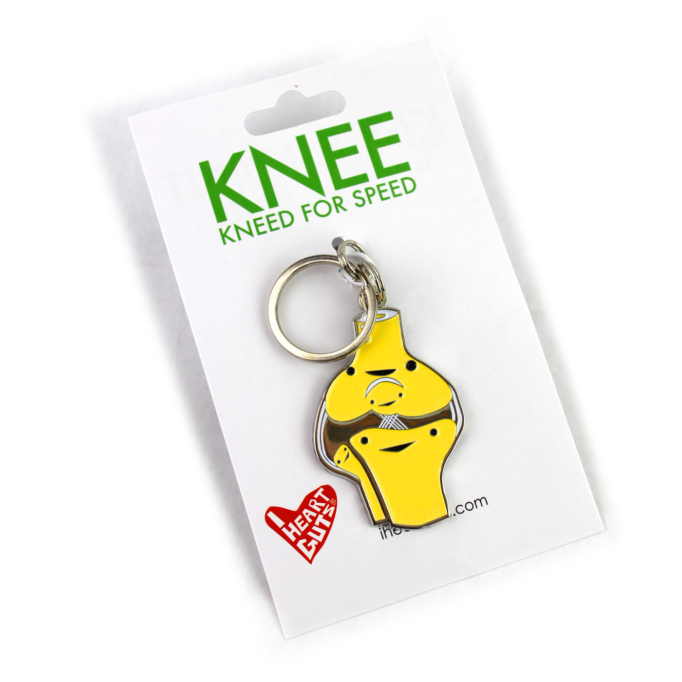 Knee Enamel Keychain - Kneed for Speed - Knee Replacement Surgery Gift - I Heart Guts