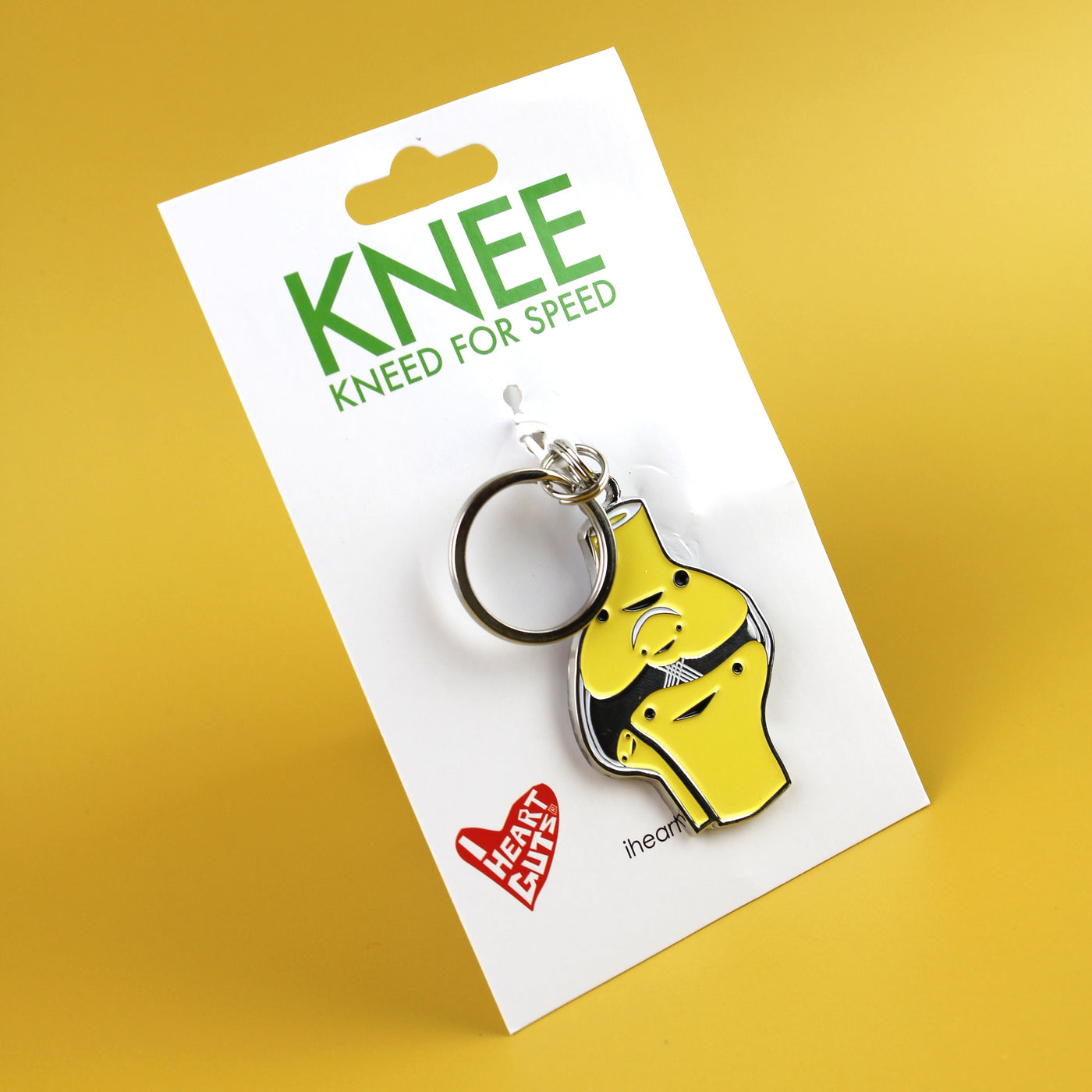 Knee Enamel Keychain - Kneed for Speed - Knee Replacement Surgery Gift - I Heart Guts