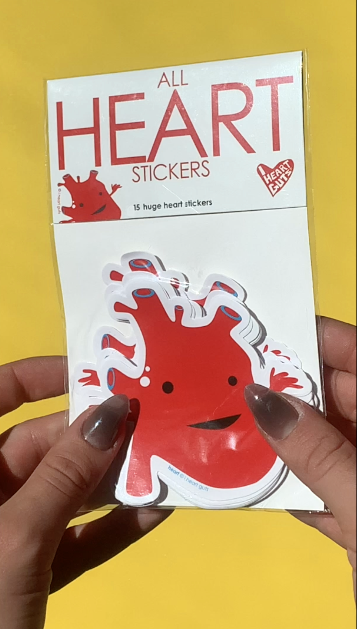 All Heart Stickers - 15 Heart Stickers - I Heart Guts