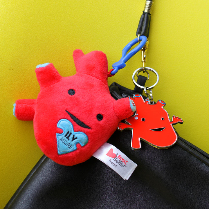 Heart Mini Plush Bag Charm | Love You More Heart Plushie Keychain