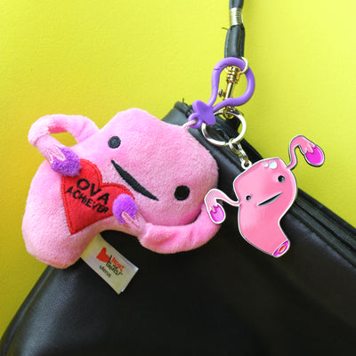 Uterus Mini Plush Bag Charm - Ova Achiever Mini Plushie Keychain