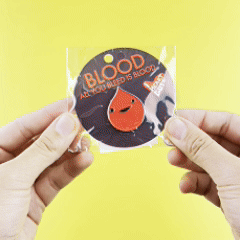 Blood Enamel Lapel Pin - All You Bleed Is Blood