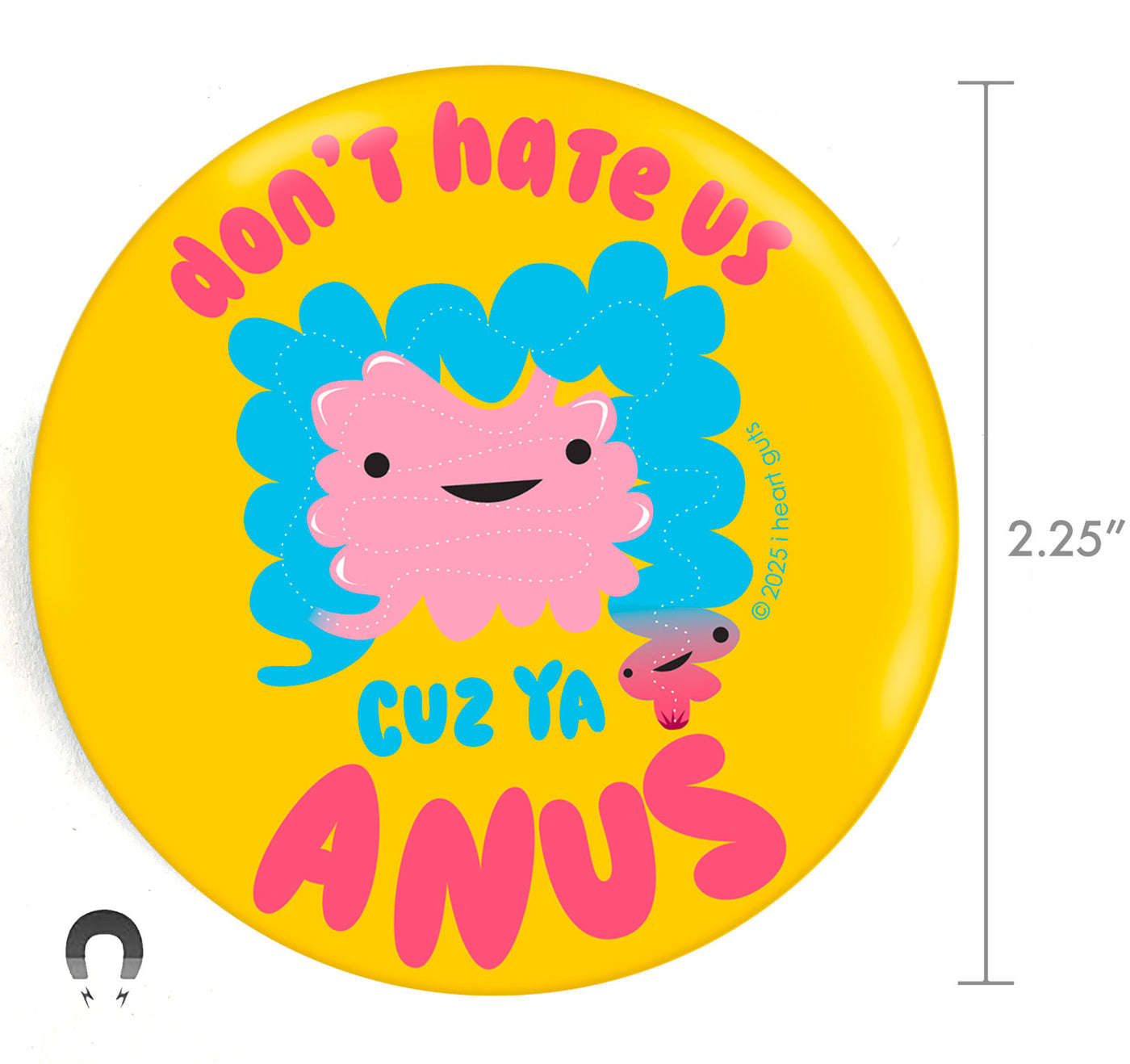 Don't Hate Us Cuz Ya Anus Magnet for Irritable Bowel, Colon Disease, IBS Humor