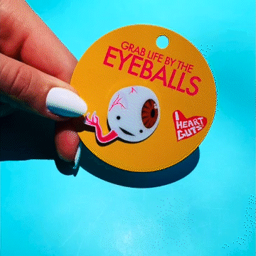 Brown Eyeball Lapel Pin - Grab Life by the Eyeballs