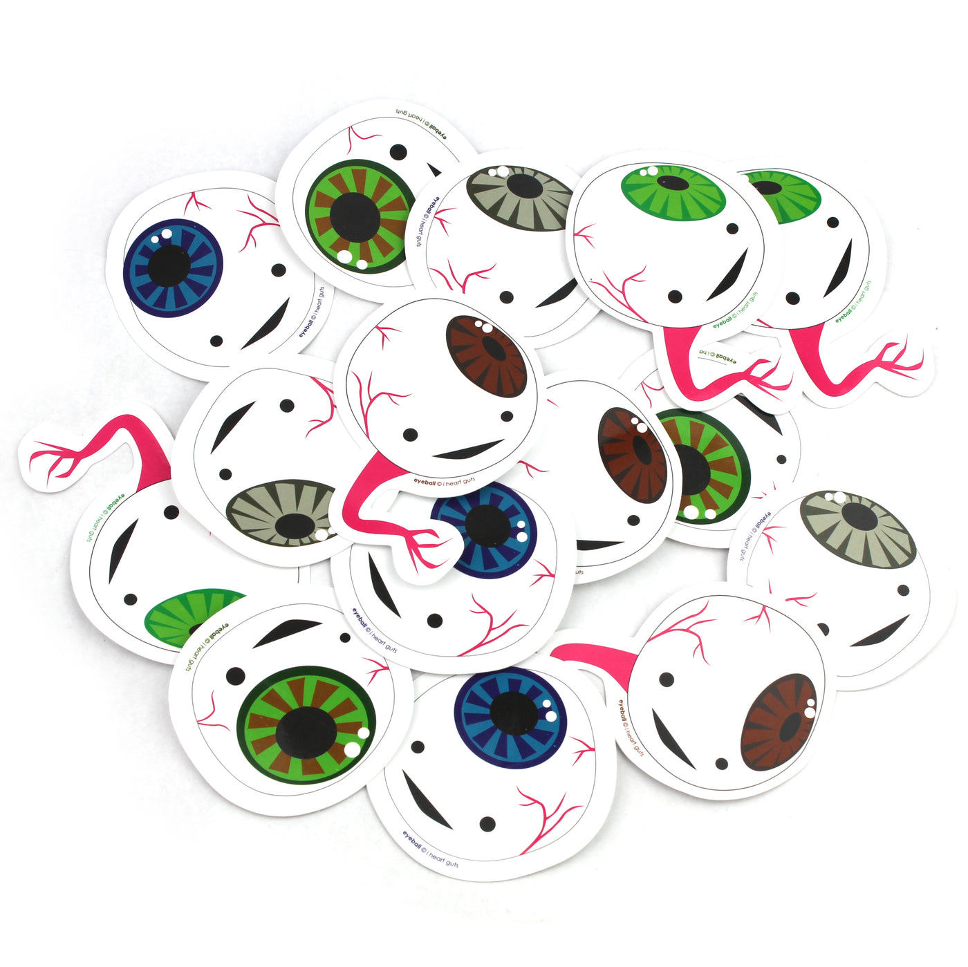 I Heart Guts I Only Have Eyeball Stickers for You - 15 Eyeball Stickers - Vinyl Sticker Pack