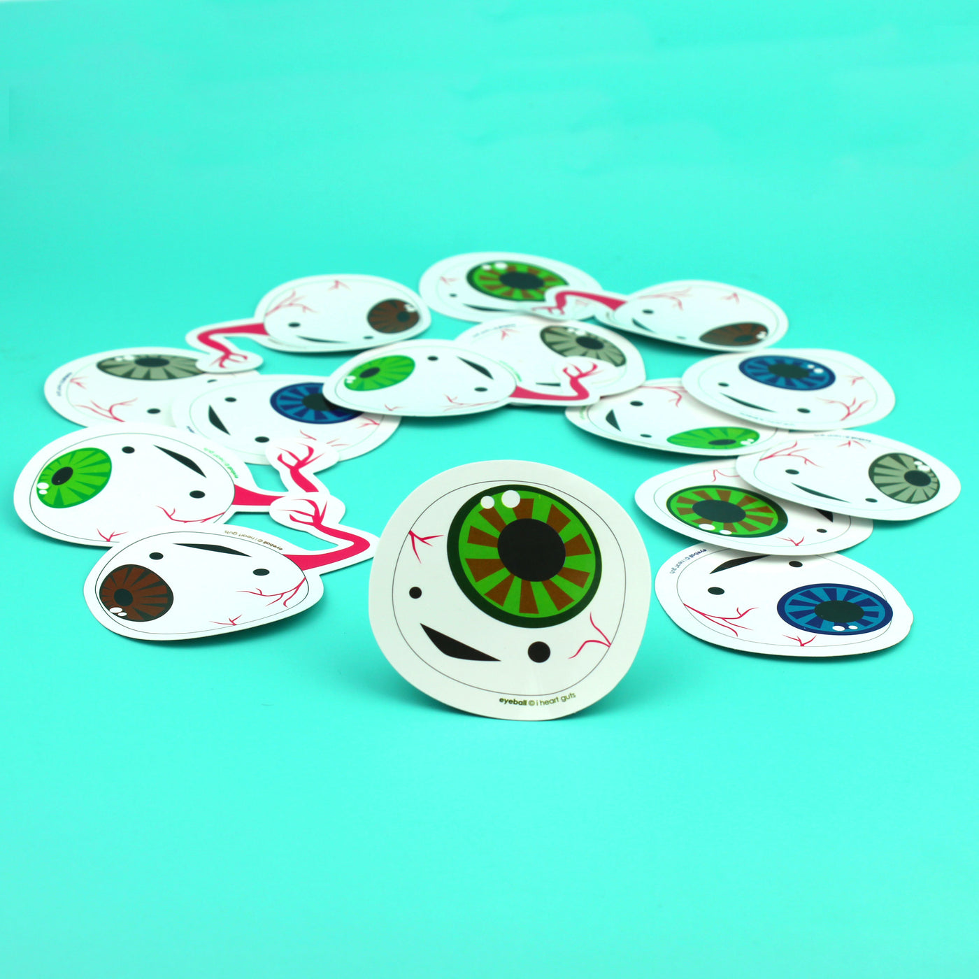 I Only Have Eyeball Stickers For You - 15 Multicolor Eyeball Stickers - I Heart Guts
