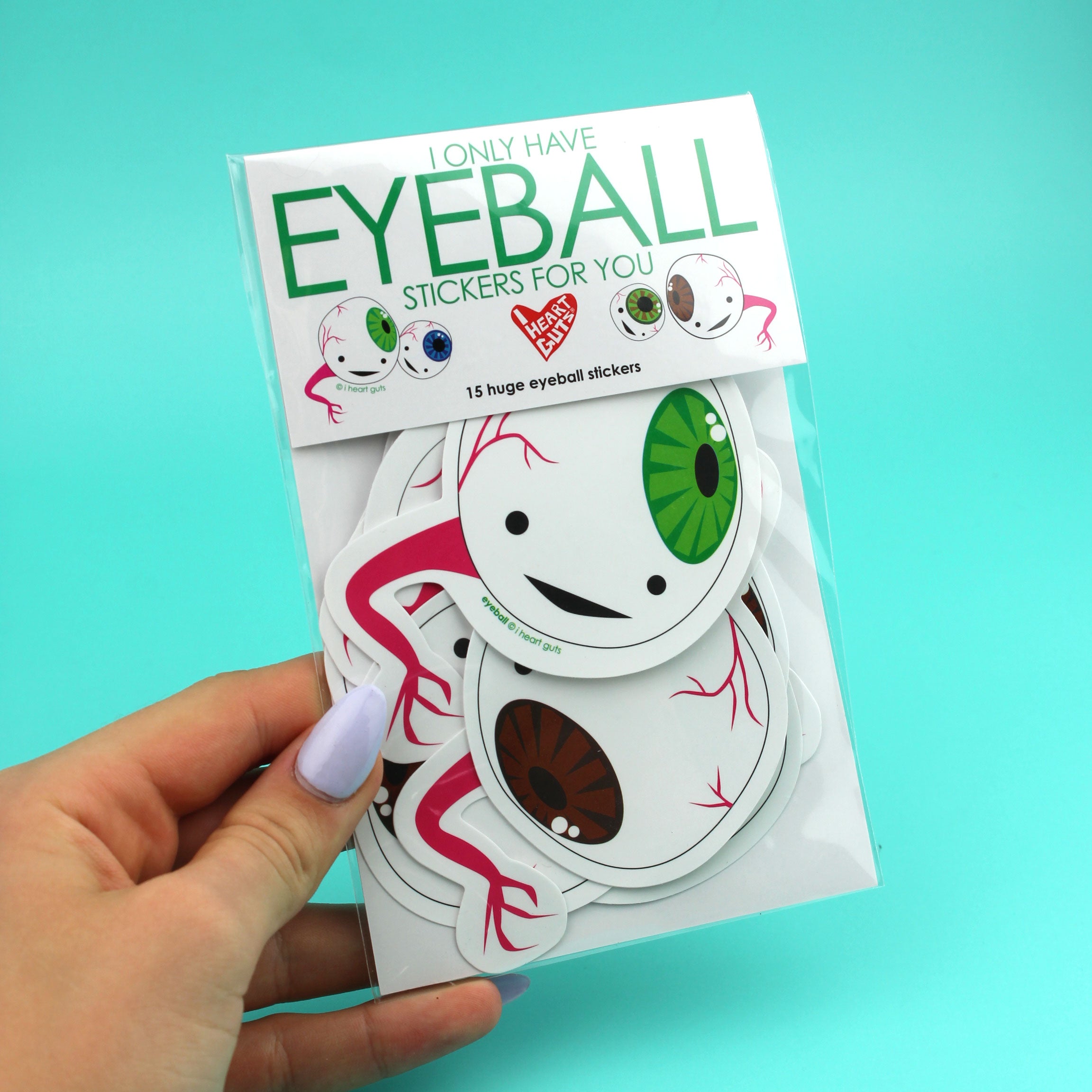 Trippy Gifts for Eye Lovers: Eyeball Sticker (#1) - Teal – snarkle