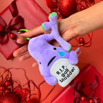 Gallbladder Mini Plushie Bag Charm - 5" Cute Gallbladder Surgery Gift, Gallbladder RIP Plush Keychain