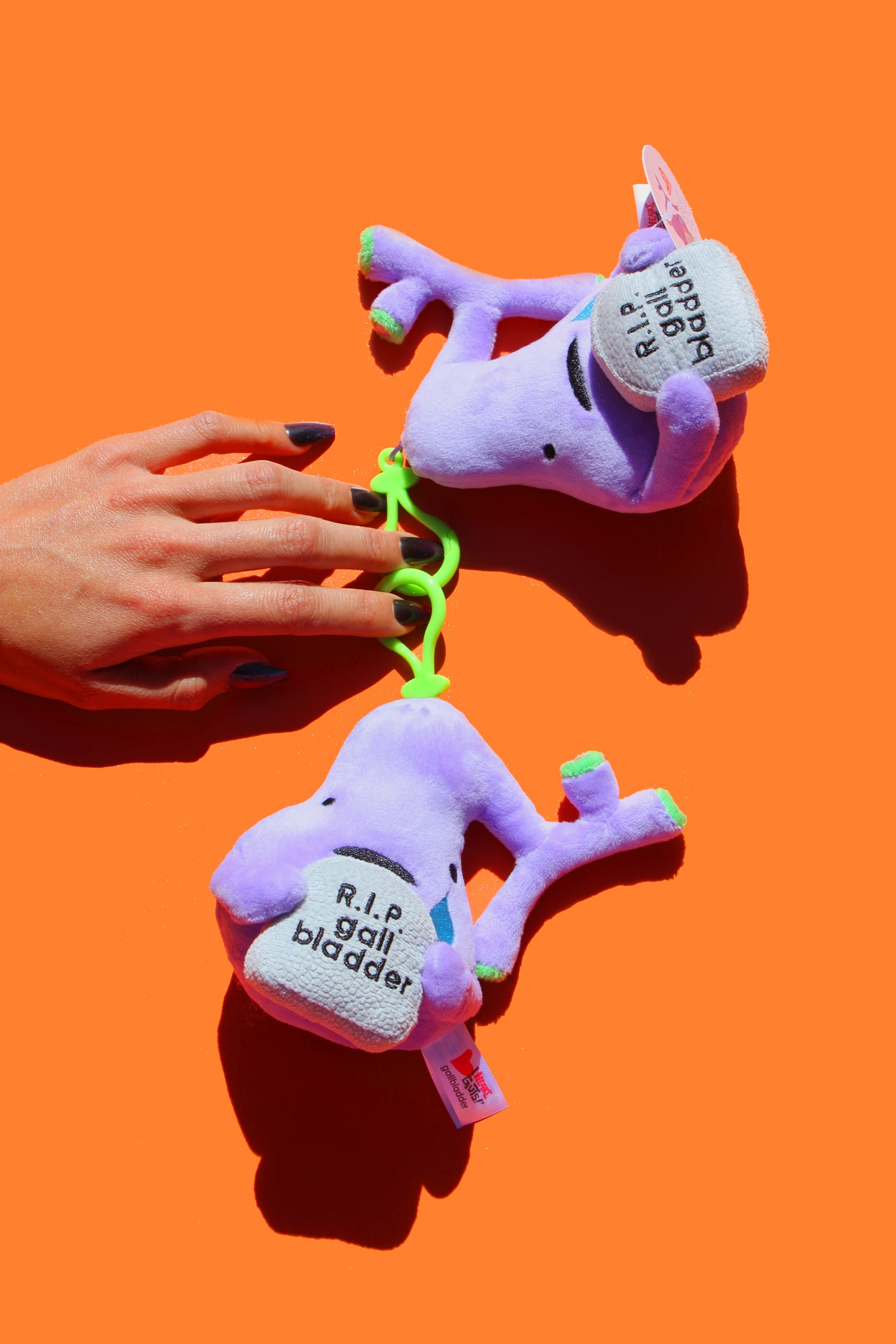 Gallbladder Mini Plushie Bag Charm - 5" Cute Gallbladder Surgery Gift, Gallbladder RIP Plush Keychain