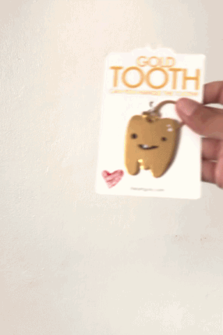 Gold Tooth Keychain | Gold Teeth Keychain - Gold Tooth Grillz Cap