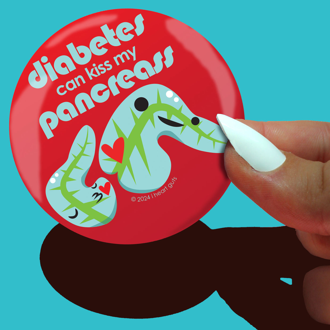 Kiss My Pancreas Magnet | T1D Awareness Cute Funny Magnet, Diabetic Gift Idea