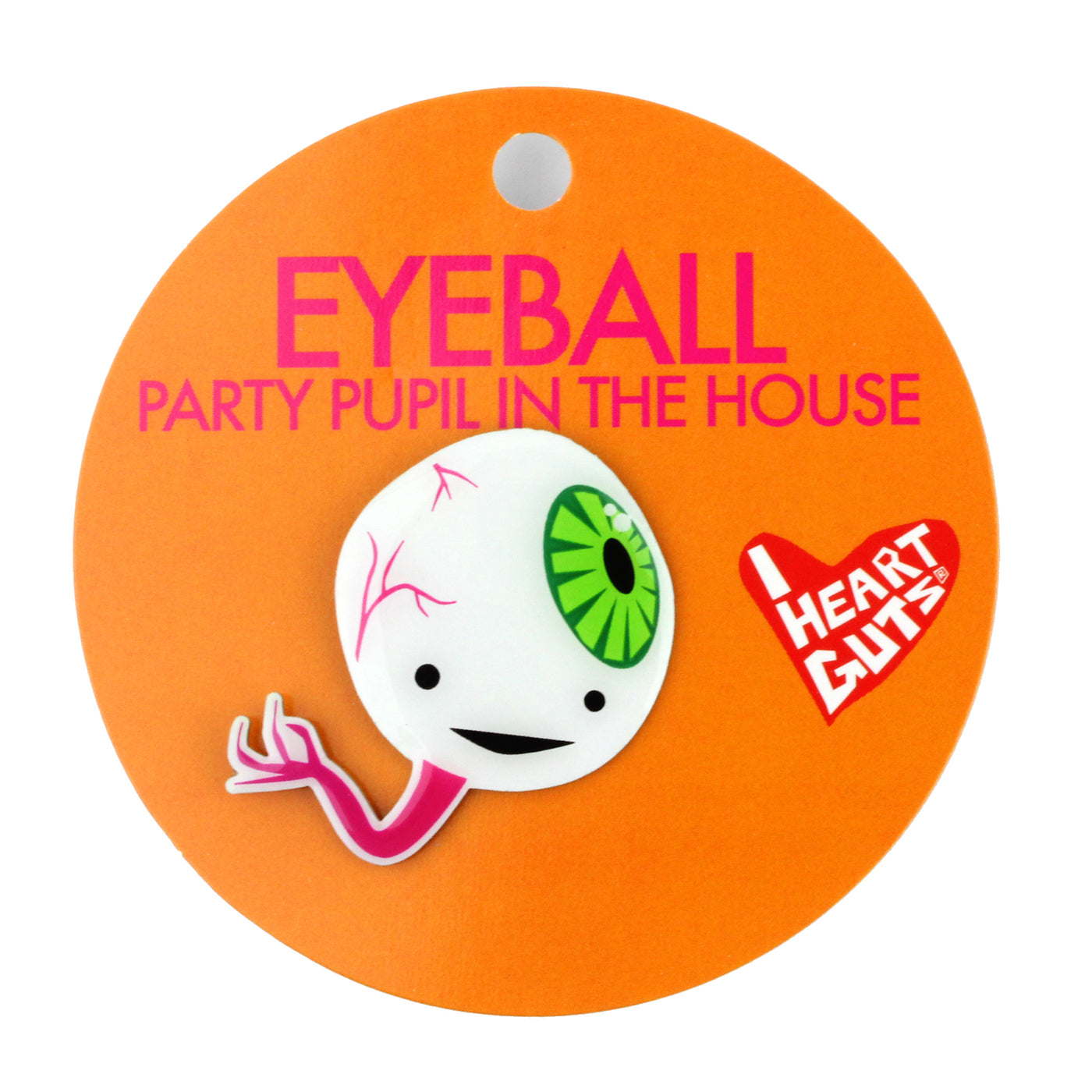 Eyeball Lapel Pin - Party Pupil in the House! - I Heart Guts