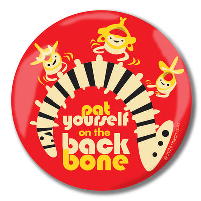 Spine Magnet - Pat Yourself on the Backbone, Cute Spinal Cord Gift