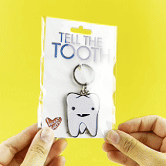 Tooth Keychain - Flossin' Ain't Just for Gangstas