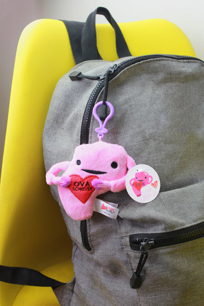 Uterus Mini Plush Bag Charm - Ova Achiever Mini Plushie Keychain