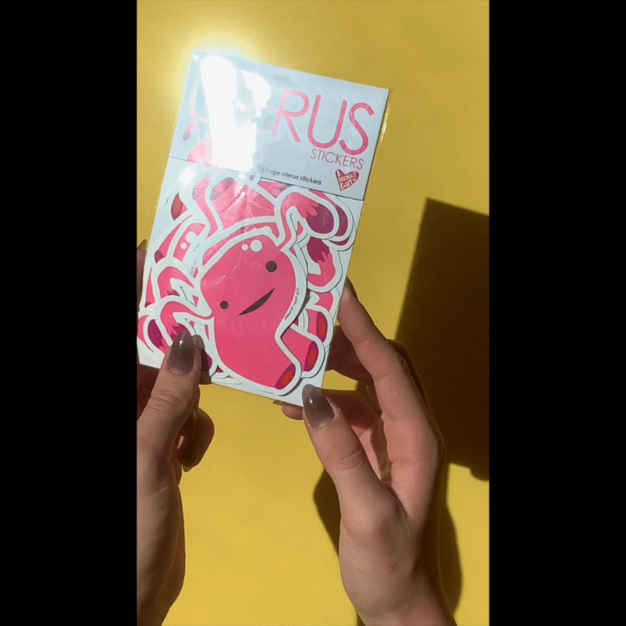 Bunch of Uterus Stickers - 15 Uterus Stickers - I Heart Guts