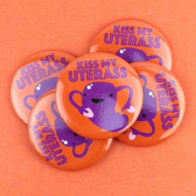 Kiss My Uterus Magnet - Reproductive Rights Humor, OB/GYN Midwife Doula Labor and Delivery Nurse Funny Gift
