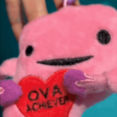 Uterus Mini Plush Bag Charm - Ova Achiever Mini Plushie Keychain