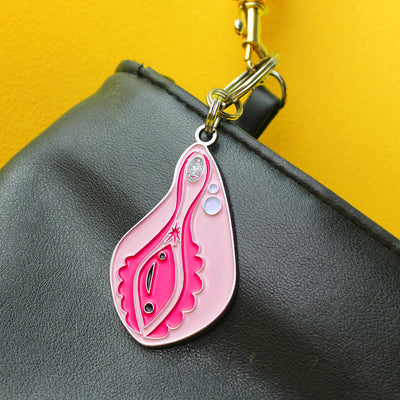 Vagina+Vulva Sparkly Keychain - Glitter Vulva Vagina Keychain - Hooray for the Va-Jay-Jay!