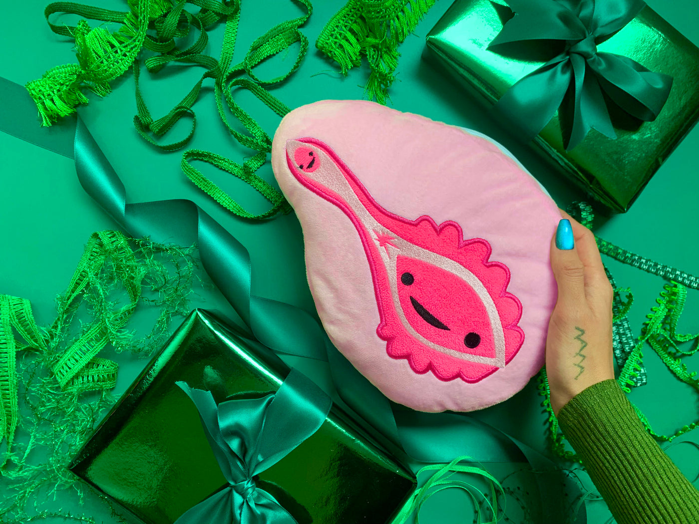 Vagina+Vulva Plushie Zip Storage Pouch - Hooray For The Va-Jay-Jay Plushie