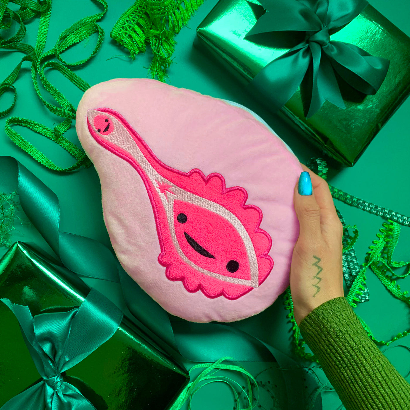 Vagina+Vulva Plushie Zip Storage Pouch - Hooray For The Va-Jay-Jay Plushie