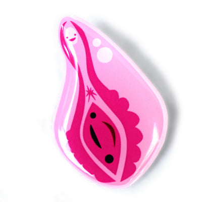 Vagina + Vulva Lapel Pin | Cute Vagina & Vulva Enamel Pin | Anatomical Vulva Pin - Vagina Pin Badge Reel Lanyard - OBGYN pins and gifts