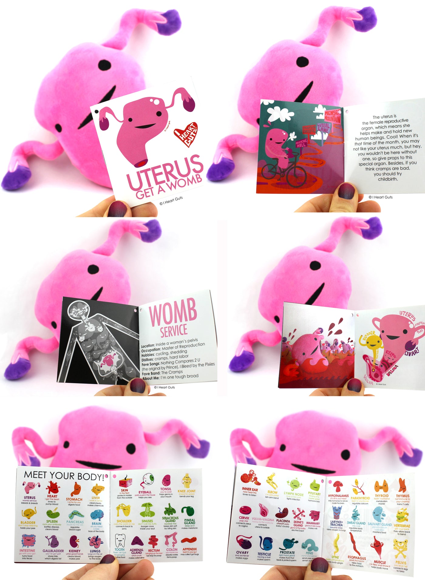 Uterus Plush - Womb Service! - Plush Organ Stuffed Toy Pillow - I Heart Guts