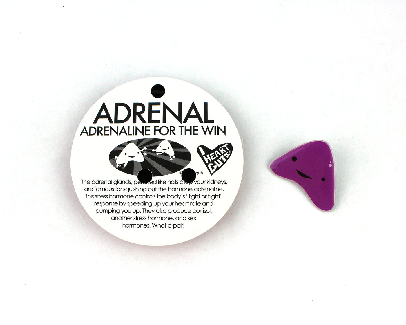 Adrenal Gland Lapel Pin - Adrenal Awareness Pins & Gifts - Adrenaline, Cortisol Gifts