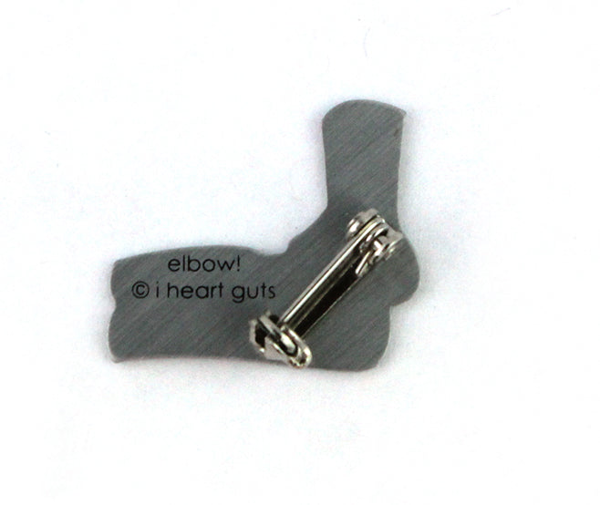 Elbow Joint Lapel Pin - I'm Articulate - I Heart Guts
