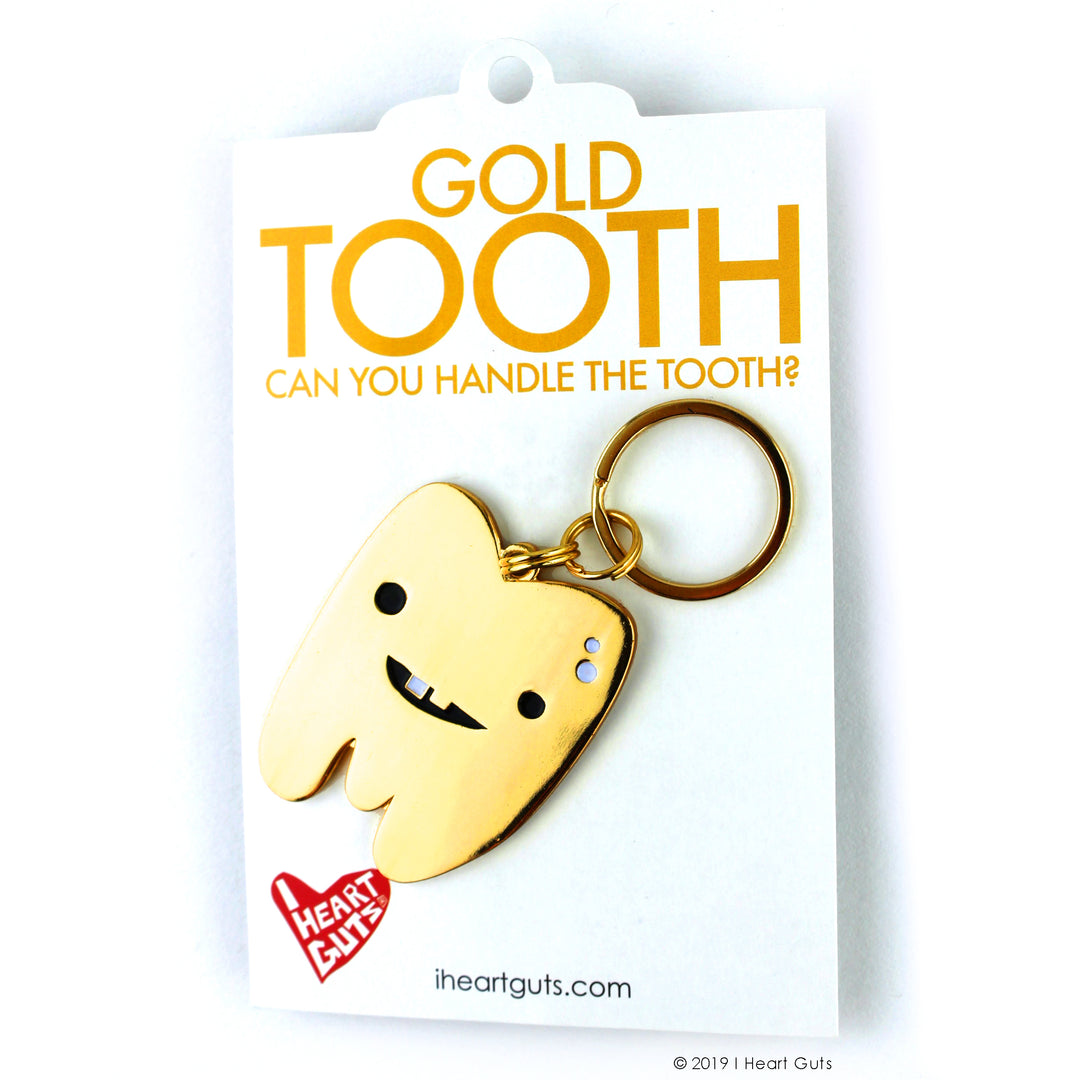 Gold Tooth Keychain | Gold Teeth Keychain - Gold Tooth Grillz Cap