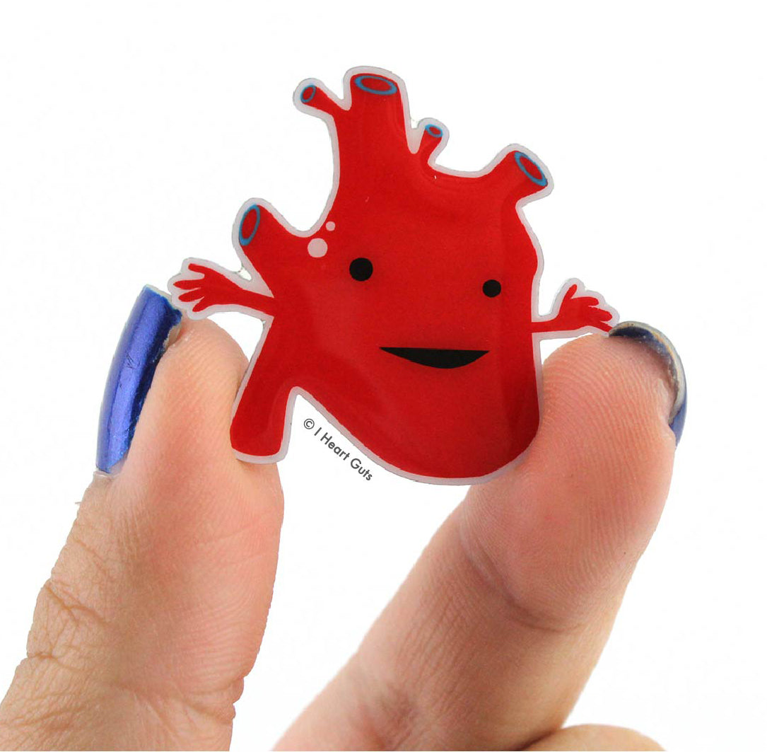 Heart Lapel Pin - Cute Anatomical Heart Pin - Human Heart Organ Medical Pins
