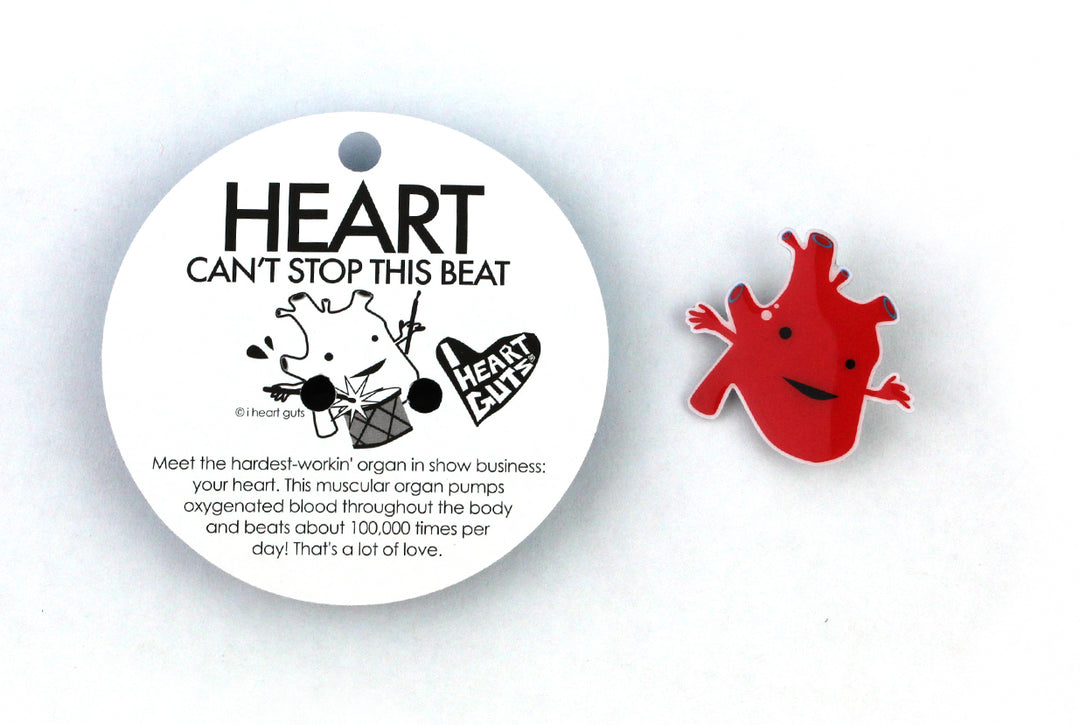 Heart Lapel Pin - Cute Anatomical Heart Pin - Human Heart Organ