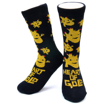 Heart of Gold Socks - Cute Gold Heart Socks - Metallic Nurse Socks Funny